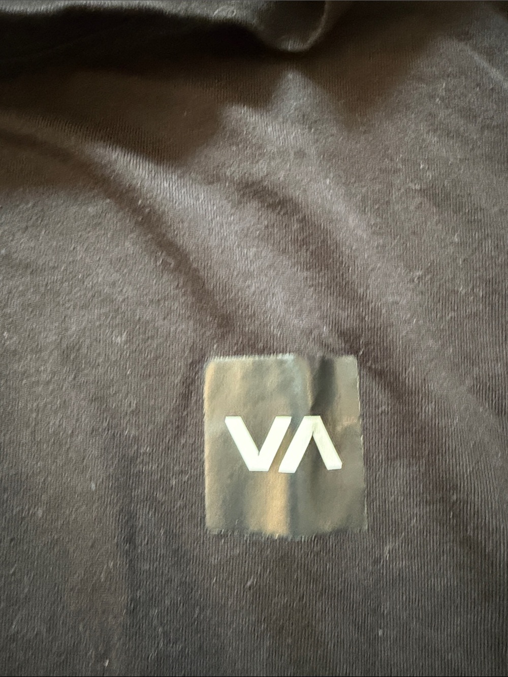 RVCA Black Long Sleeve Logo Tee with White Sleeve Graphics - Picture 3 of 6